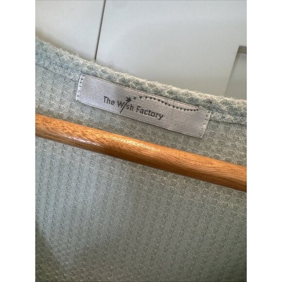 Waffle Button Front Top Blouse Womens Small Tie Front - Picture 5 of 8